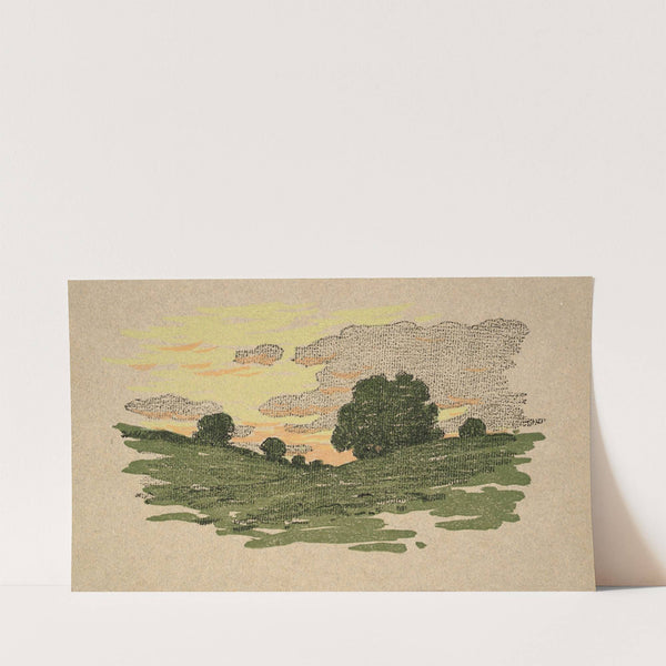 Ipswich Prints; Willow Tree And Sunset Clouds (1902) by Arthur Wesley Dow