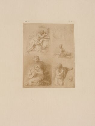 Isaac Oliver – Woman playing lute, woman reclining, other figures in poses
