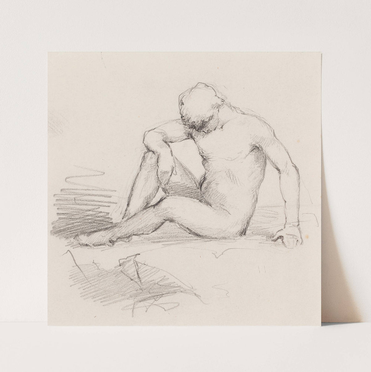 Istuva alaston mies (1877 - 1878) by Helene Schjerfbeck