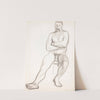 Istuva alaston mies, luonnos by Magnus Enckell