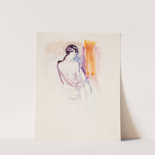 Istuva malli, luonnos by Magnus Enckell