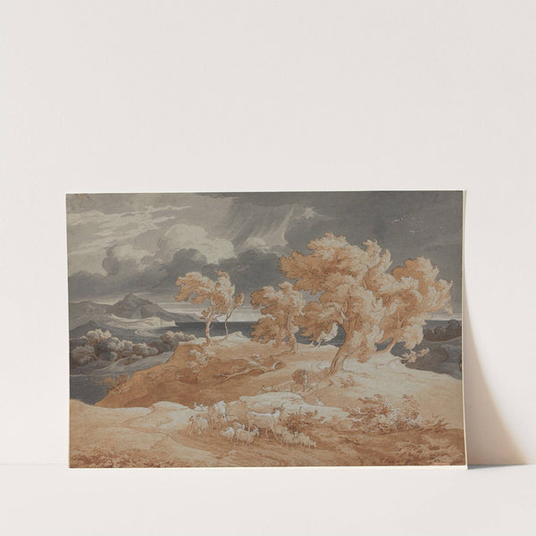 Italian Coastal Landscape with a Thunderstorm by Friedrich Preller the Elder