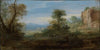Italian landscape with ancient ruins