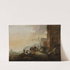 Italian Landscape with Figures at a Fountain among Antique Ruins by Thomas Wijck