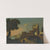 Italian Landscape With Figures Entering A Fortified Waterside Town by Giovanni Migliara