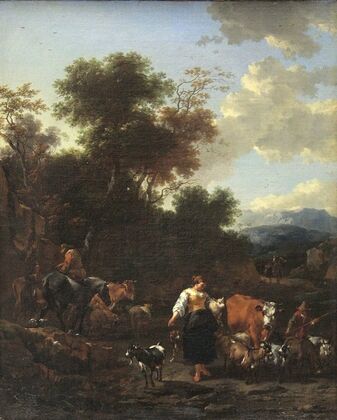 Italian Landscape with Shepherds at a River — size preview