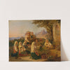 Italian peasants at prayer in front of a wayside shrine near Cervara by Johann Baptist Kirner