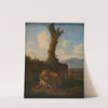 Italianate landscape with a ram, other sheep and a dead tree by Adriaen van de Velde