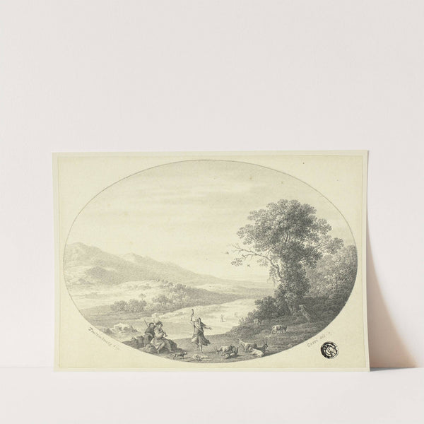 Italianate Landscape with Dancer, Musicians and Goats by After Cornelis van Poelenburgh