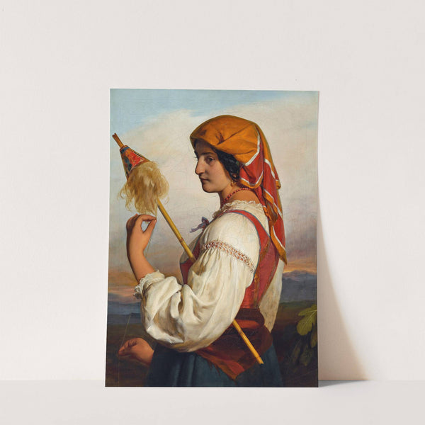 Italienerin (Chiaruccia) Mit Spinnrocken by Friedrich von Amerling