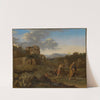 Italienische Berglandschaft mit Abraham und Isaak auf dem Wege zur Opferstätte by Cornelis van Poelenburg