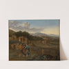 Italienische Berglandschaft mit Christus und den beiden Jüngern auf dem Weg nach Emmaus by Cornelis van Poelenburg