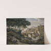 Italienische Gebirgslandschaft mit steinerner Brücke by Ernst Fries