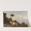 Italienische Küstenlandschaft, im Hintergrund die Berge von Capri by Ascan Lutteroth