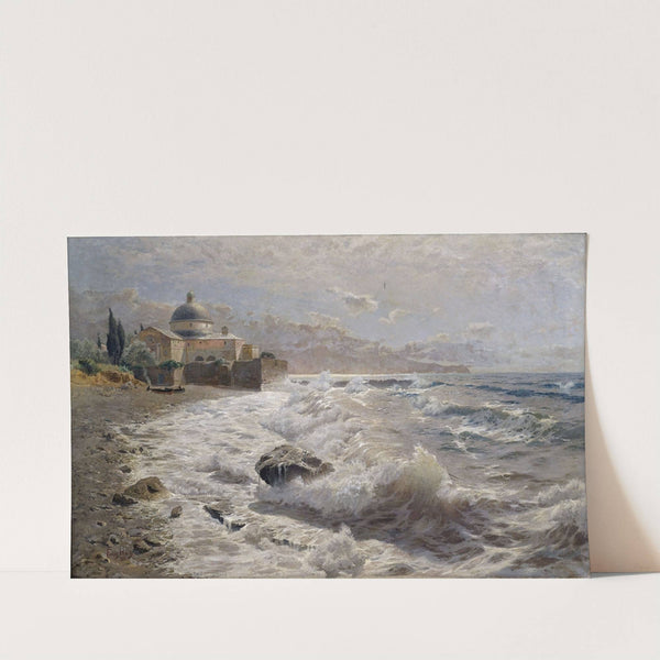 Italienische Küstenlandschaft mit einer Klosteranlage (1893) by Franz Xaver Hoch