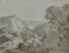 Italienische Landschaft, im Vordergrund zwei Hirten und ihre Herde