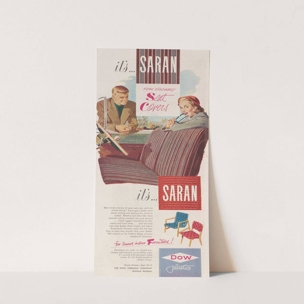 It’s…SARAN for Smart Seat Covers. It’s…SARAN for Smart Indoor Furniture! (1950s) by Dow Chemical Company