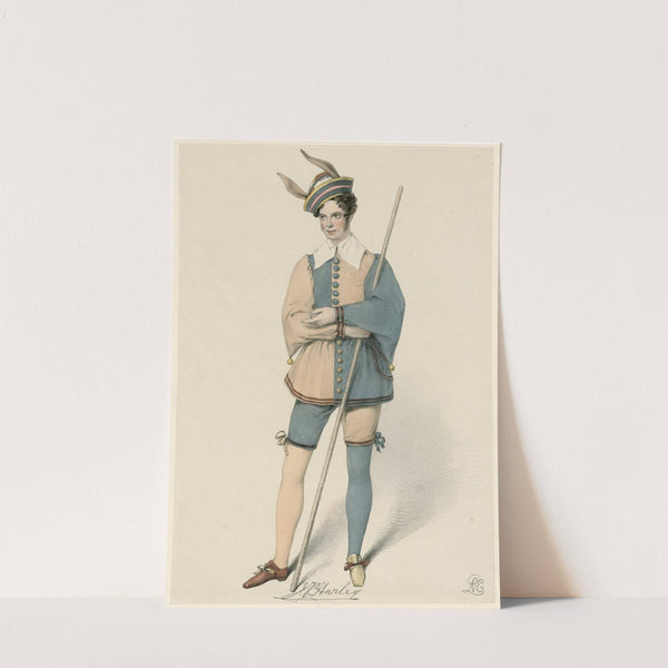 J. P. Harley as Touchstone in Shakespeare’s As you like it ‘But all is mortal’ Act 2, sc.4 (1838) by Richard James Lane