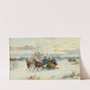 Jagd in winterlicher Landschaft by Alfred Steinacker