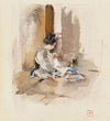 Japanese Girl Sewing (1890)