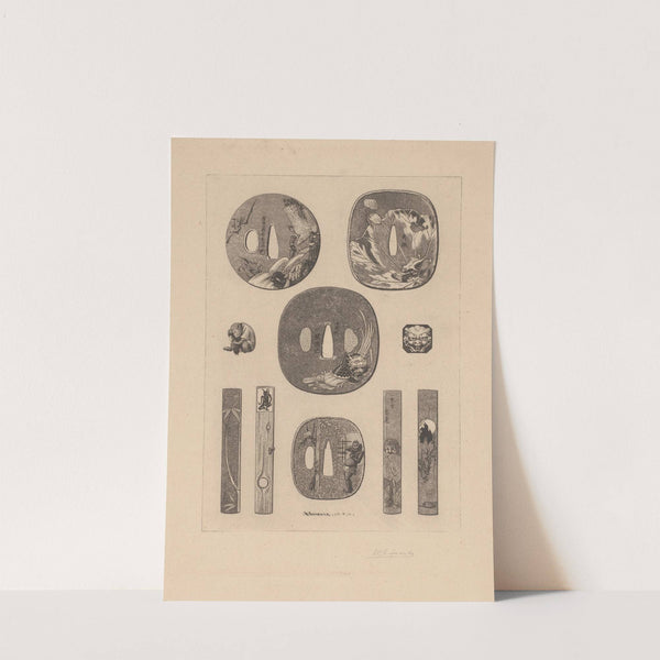 Japanse gespen met verschillende motieven. (1856-1897) by Henri-Charles Guérard