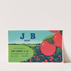 JB Brand Tomato Label (1930-1950)