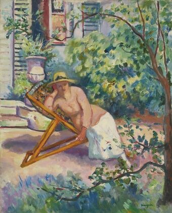 Jeanne dans le jardin de Neuilly