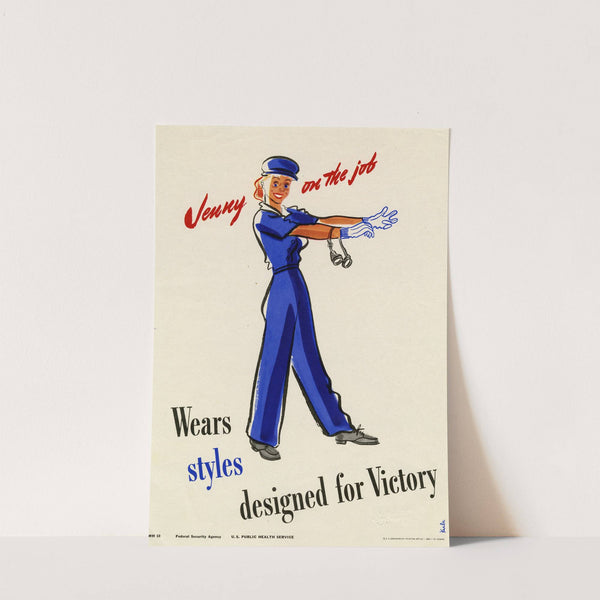 Jenny on the job wears styles designed for Victory (1943) by Kula Robbins