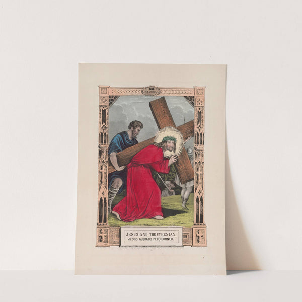 Jesus and the Cyrenian (1848) by Currier & Ives.