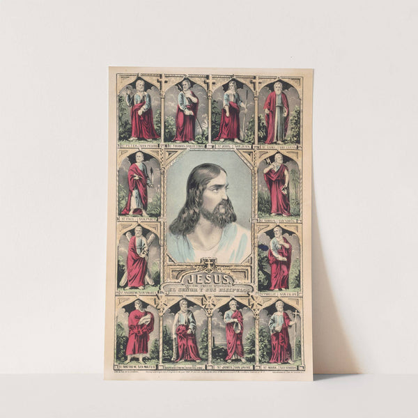 Jesus and the twelve apostles (1847) by Currier & Ives.