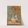 Jeune feme assise dans un park by Nicolas Lavreince