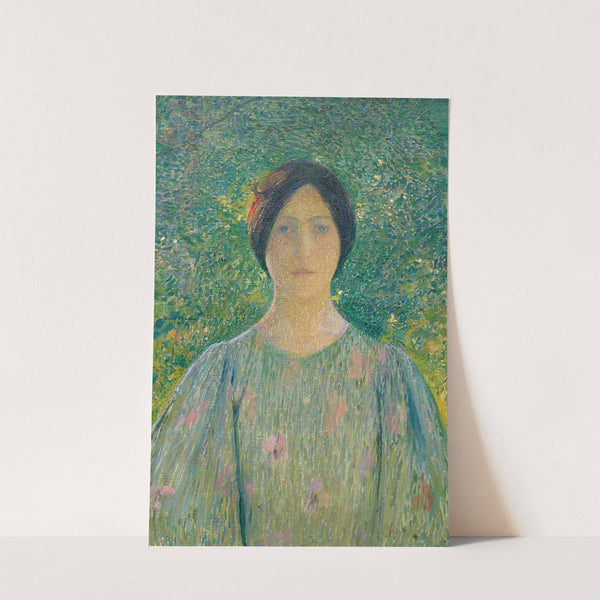 Jeune femme à la robe fleurie by Henri Martin