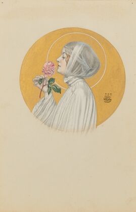 Jeune femme à la rose