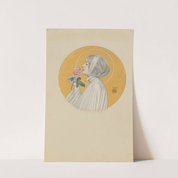 Jeune femme à la rose (1909) by Carlos Schwabe