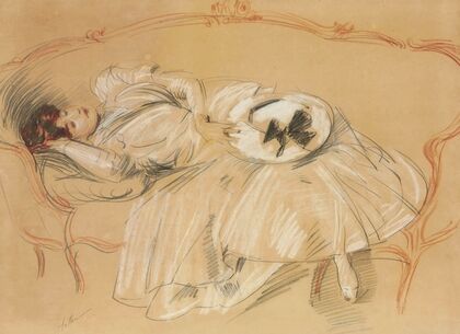 Jeune femme au divan