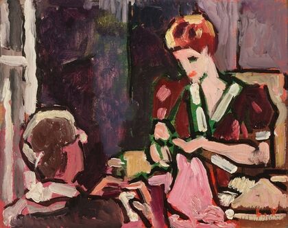 Jeune femme cousant