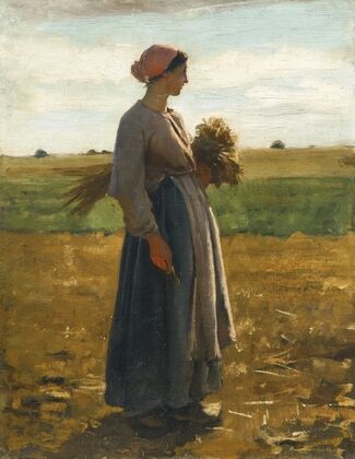 Jeune femme dans les champs