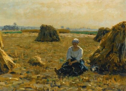 Jeune femme dans les champs