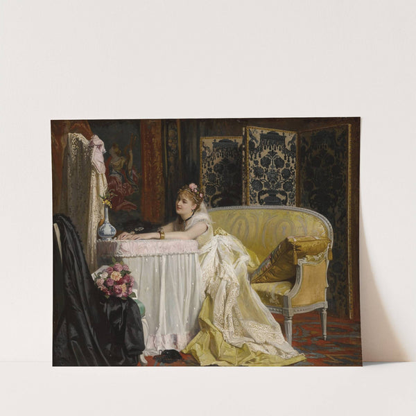 Jeune femme écrivant une lettre by Charles Baugniet