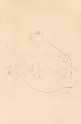 Jeune fille accroupie cueillant des fleurs (1893)