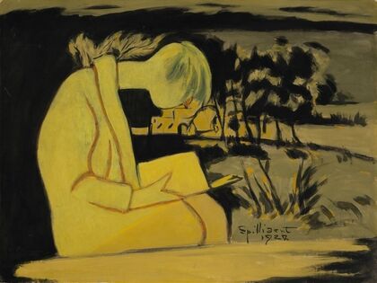 Jeune fille en jaune, lisant — size preview
