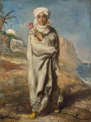 Jeune homme arabe debout