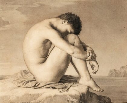 Jeune Homme Assis En Bord De Mer, D’aprÃ¨s Hippolyte Flandrin — size preview