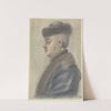 Jeune homme, portant un bonnet bordé de fourrure, de profil à gauche by Nicolas Lagneau