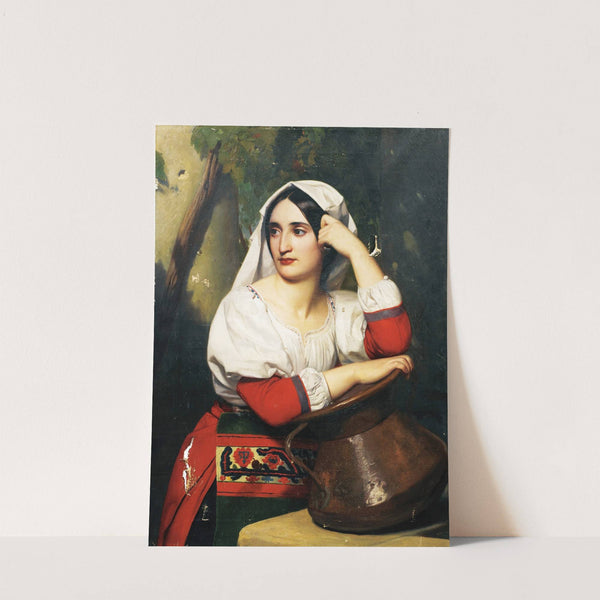 Jeune italienne à la fontaine by Alexandre Hesse