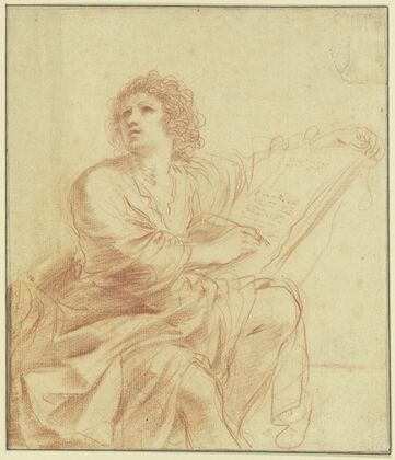 Johannes der Evangelist, sitzend und schreibend