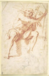 Johannes Døberen siddende, og studie af Johannes Døberen med to apostle