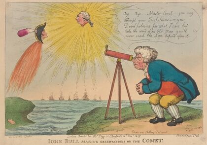 John Bull making observations on the comet (1807)