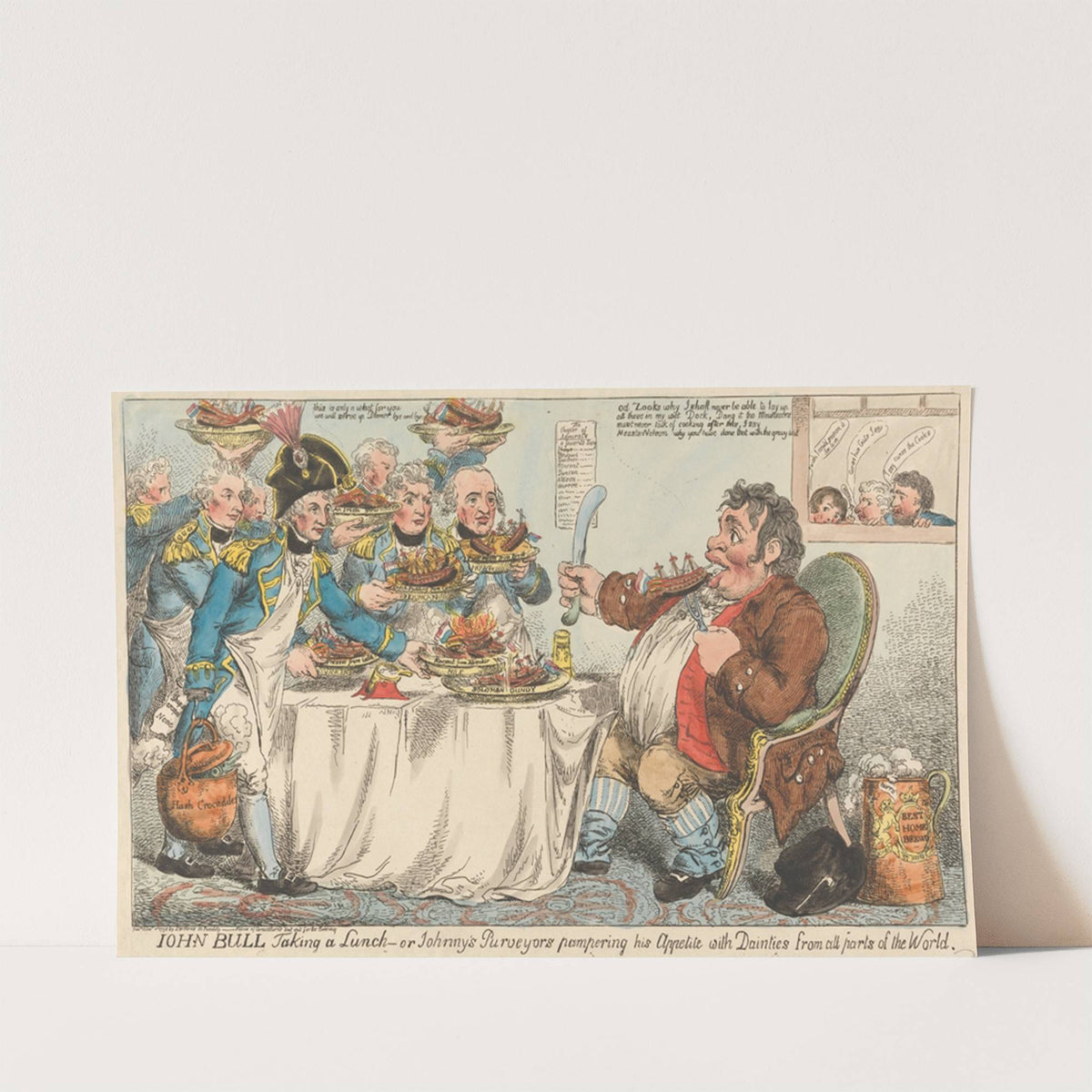 John Bull Taking a Lunch - or Johnny's Purveyors Pampering His Appetite with Dainties From All Parts of the World by Charles Ansell