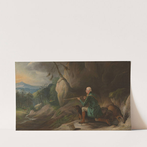John Henry Bucklitch, Lord Kintore&#8217;s keeper, stalking roebuck at Keith Hall by John Ferneley